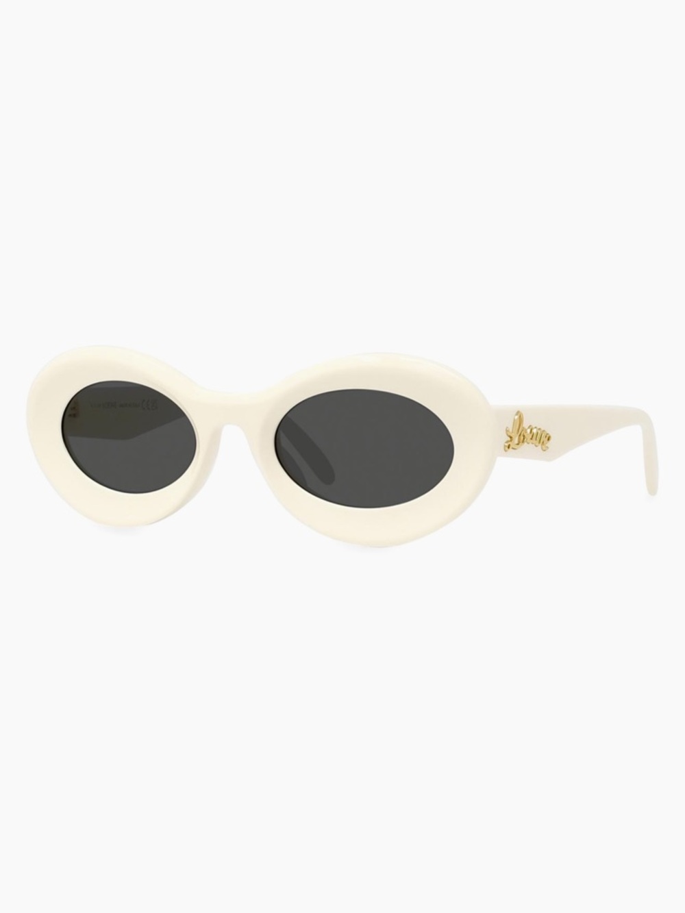 LOEWE Paula's Ibiza 50MM Oval Sunglasses NWOT Ivory Gold Round & Oval